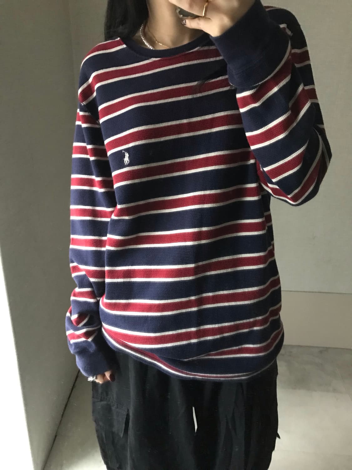 폴로 스트라이프 와플 롱슬리브 상품이미지2