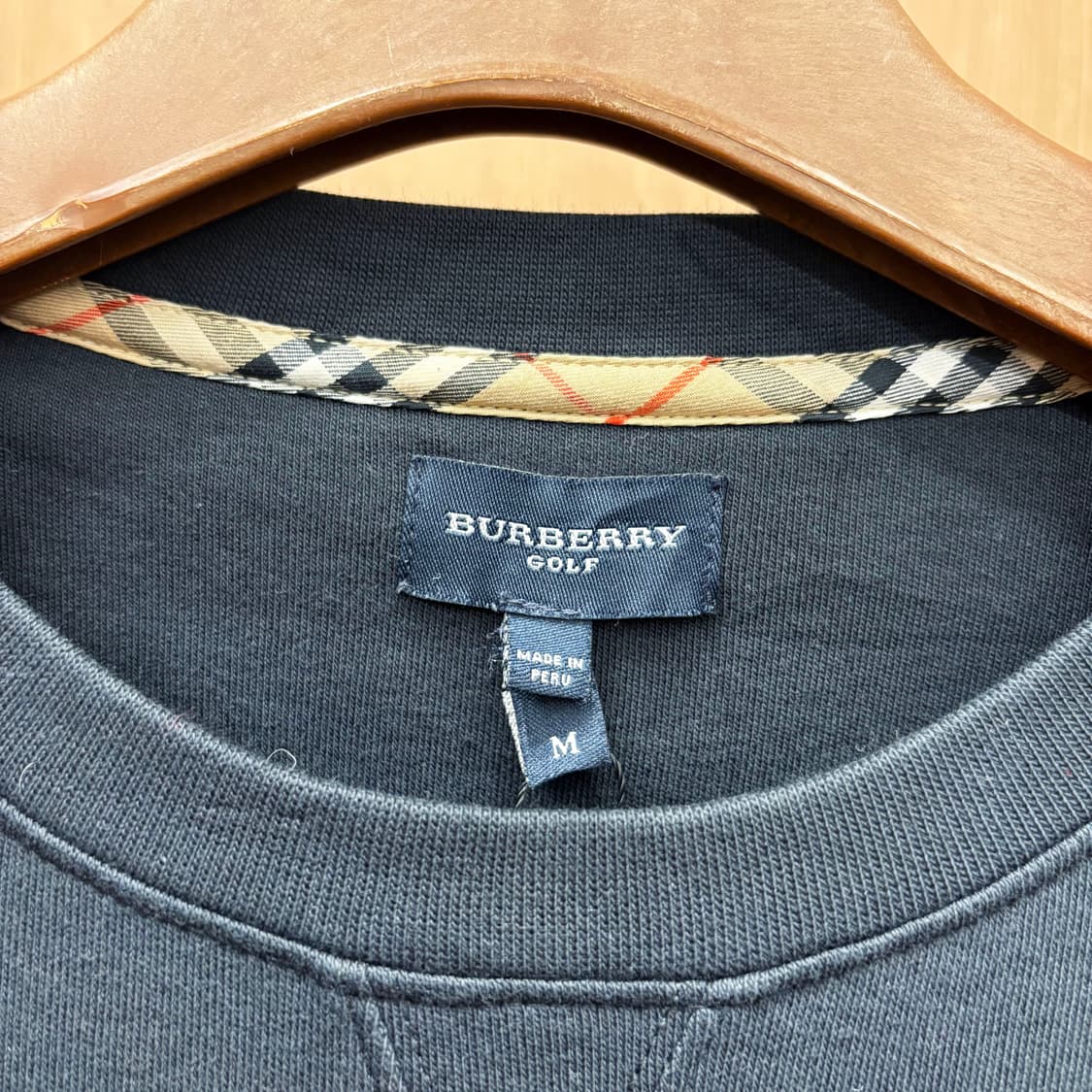 버버리 골프 코튼 긴팔 맨투맨 사이드 와펜 레글런 디테일 네이비 상품이미지8