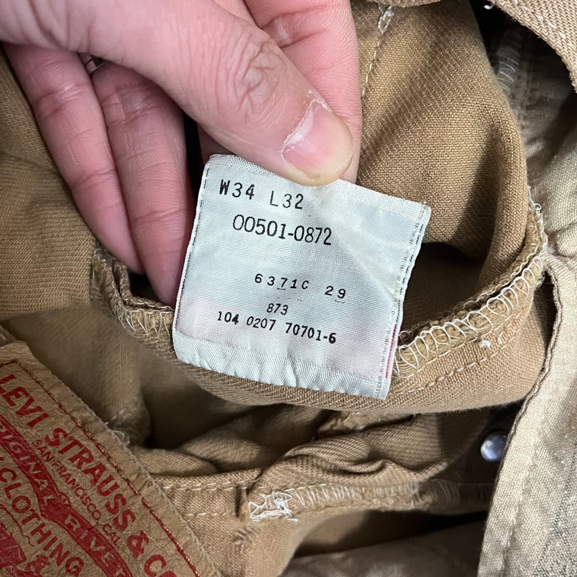 00s 리바이스 501 베이지 코튼 팬츠 34 상품이미지6