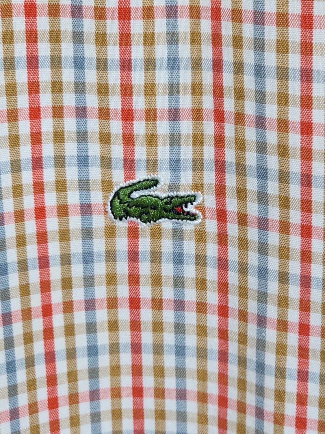 (S) 라코스테 남방 체크 셔츠 로고 스판 캐주얼  상품이미지4