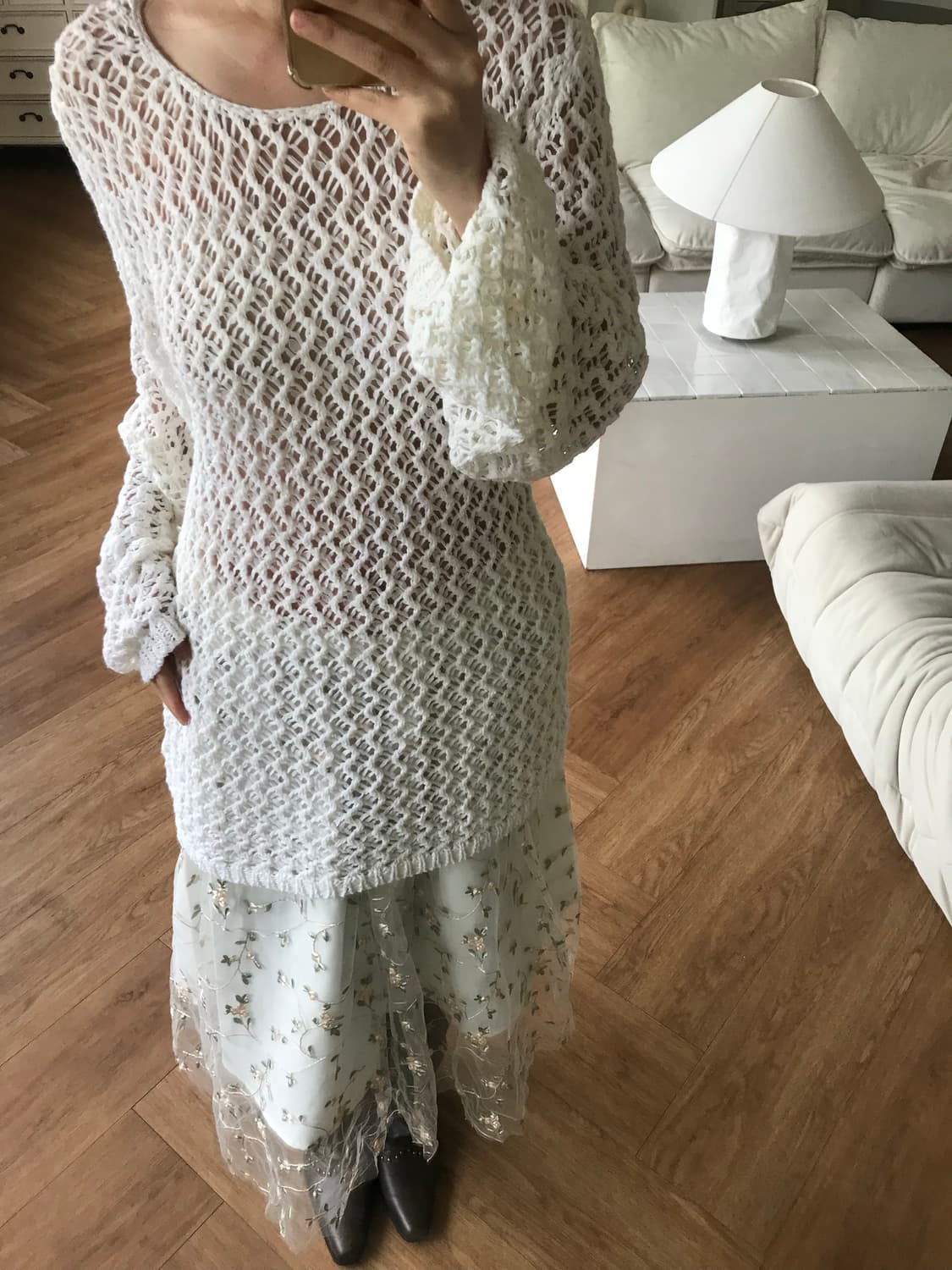 vintage ivory net top 상품이미지8