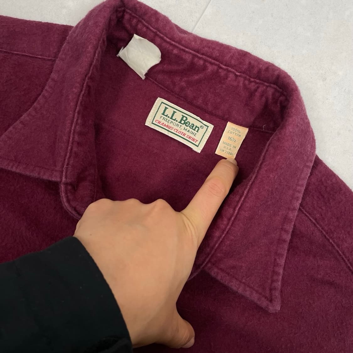 엘엘빈 L.L.Bean 버건디 투포켓 플란넬 셔츠 L 상품이미지2