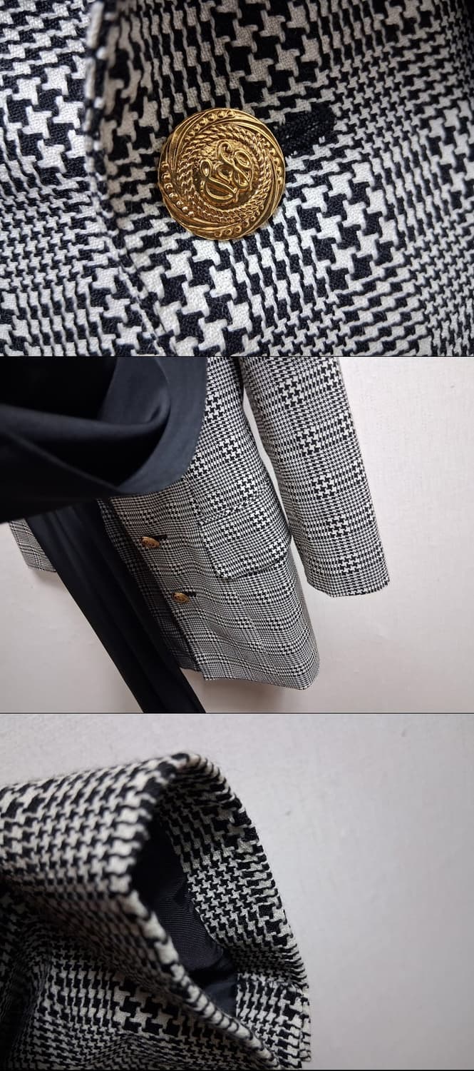 Pinky&Dianne 일본 핑키앤다이앤  검정체크 금장버턴 순모 쟈켓코 상품이미지8