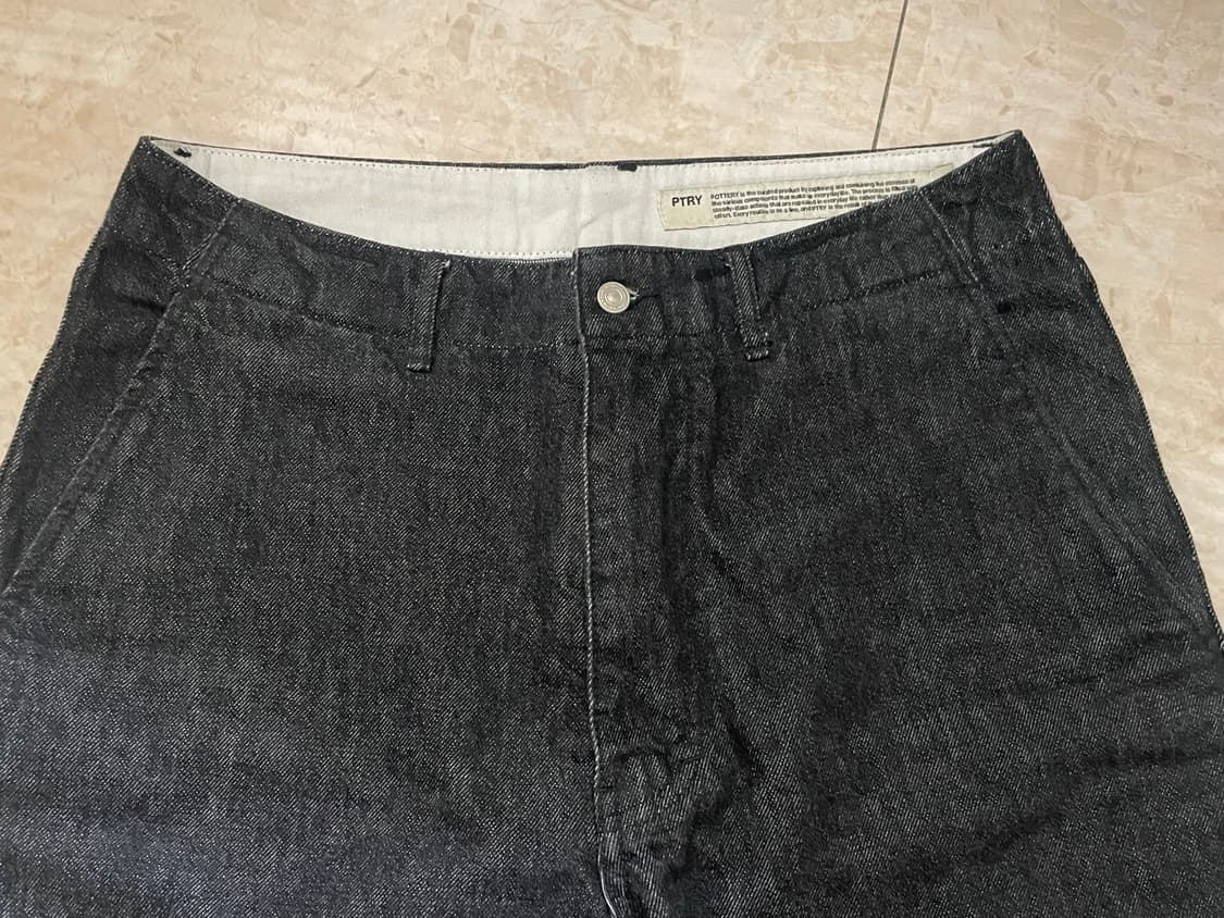 포터리 원워시드 와이드 데님 (블랙 2) 상품이미지3