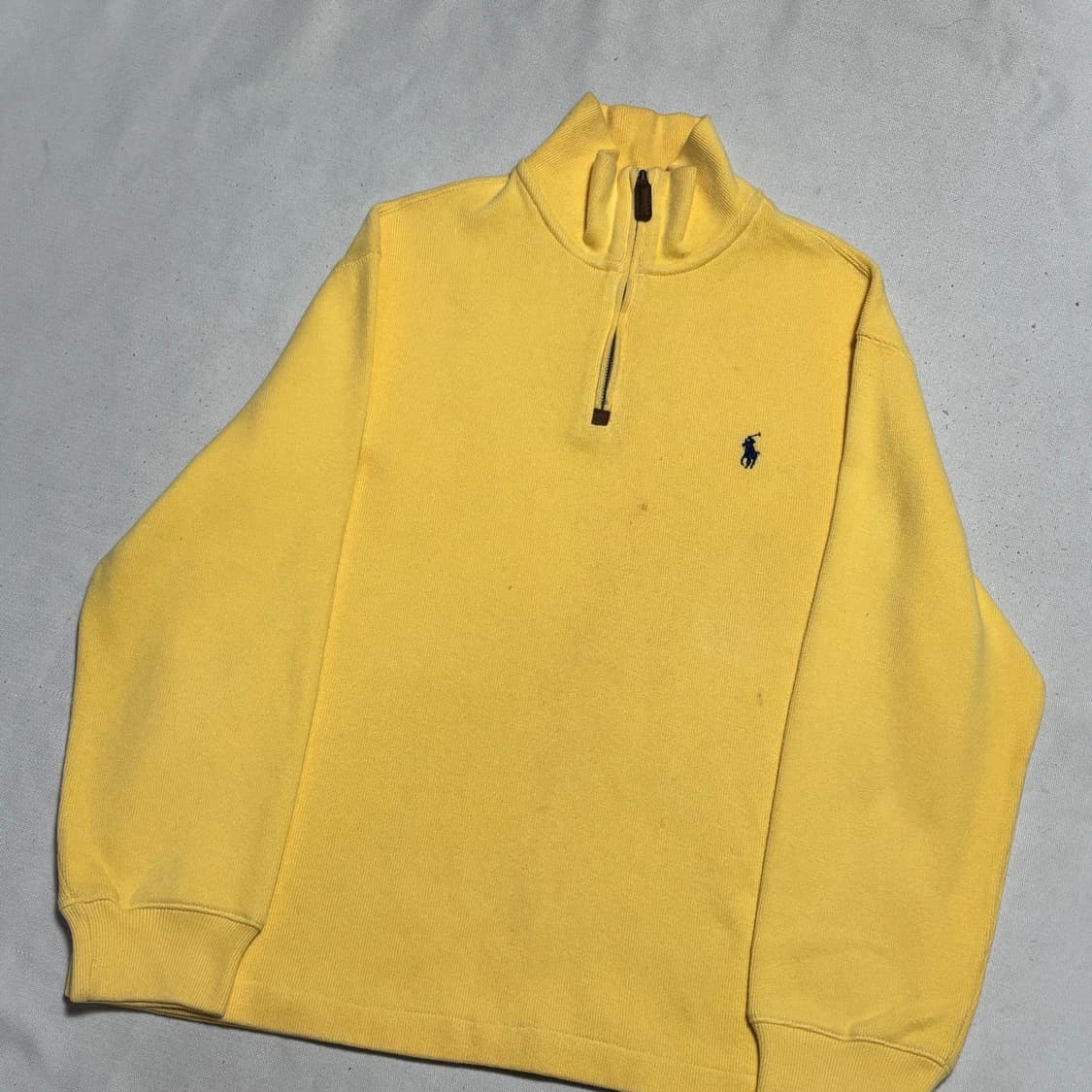 M 폴로랄프로렌 옐로우 반집업 코튼 니트 상품이미지1