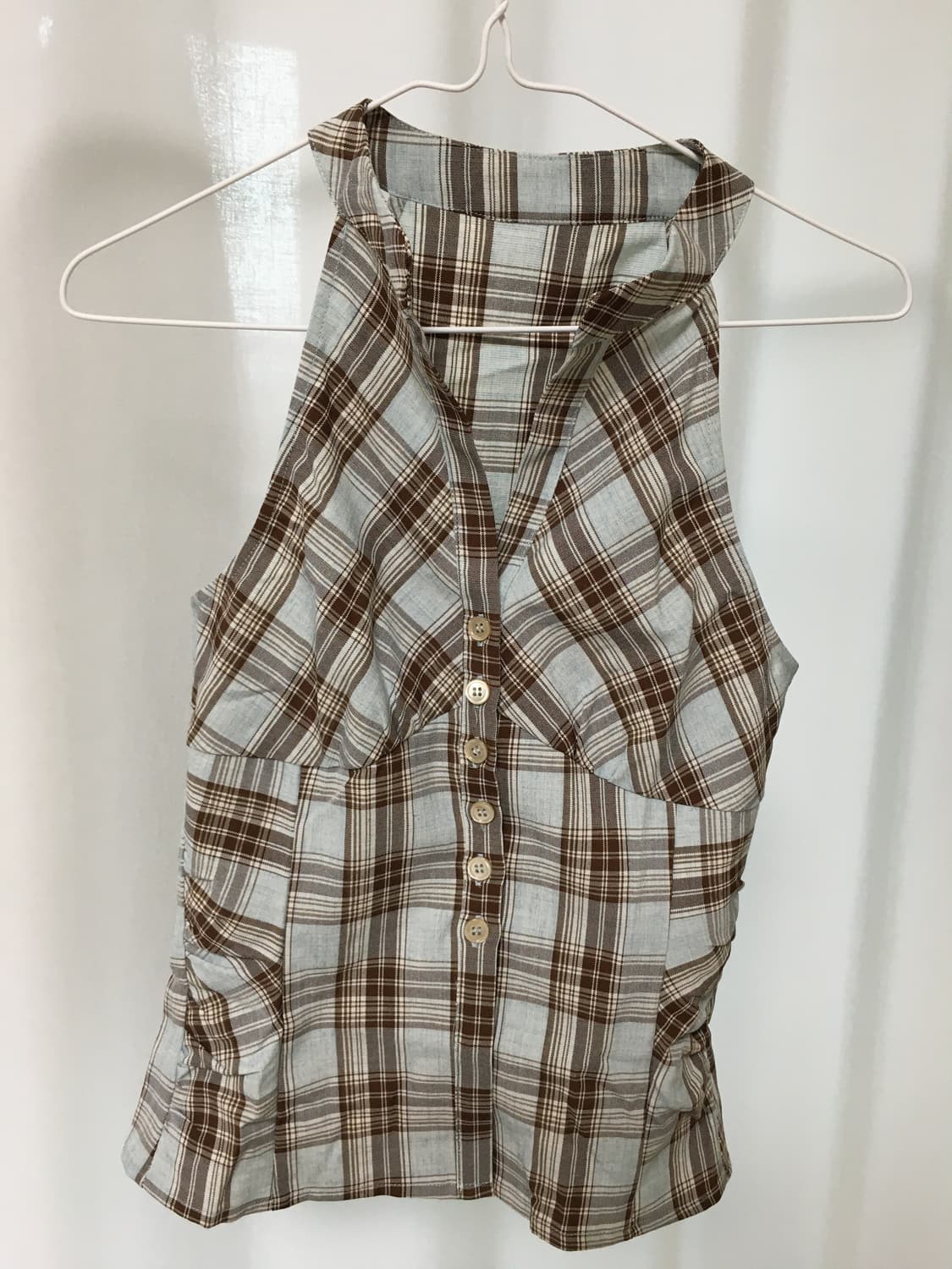 checked halter tank top 상품이미지1
