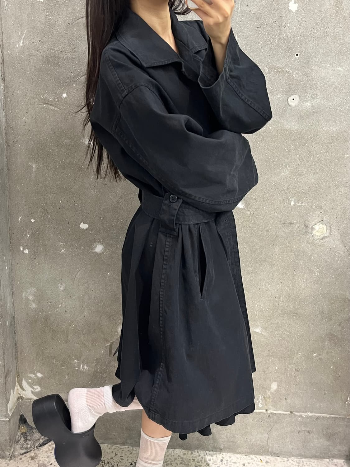 Y's 요지야마모토 블랙 코튼 코트 상품이미지2