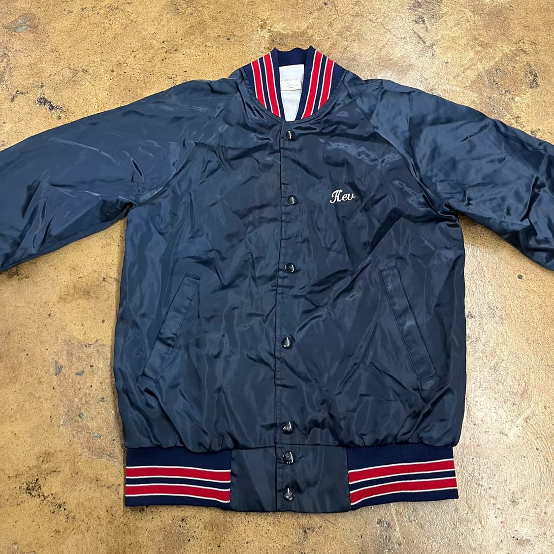 [정품/S] 하트웰 네이비 블루종 점퍼 Kev 자수 b16 상품이미지3