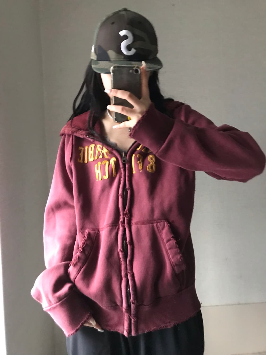 아베크롬비 버건디 후드집업 상품이미지1