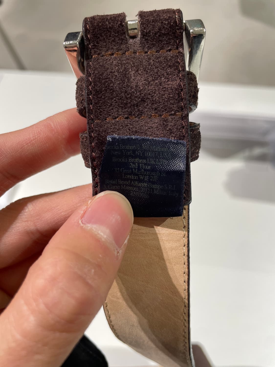 브룩스 브라더스 다크 브라운 레더 벨트 상품이미지9