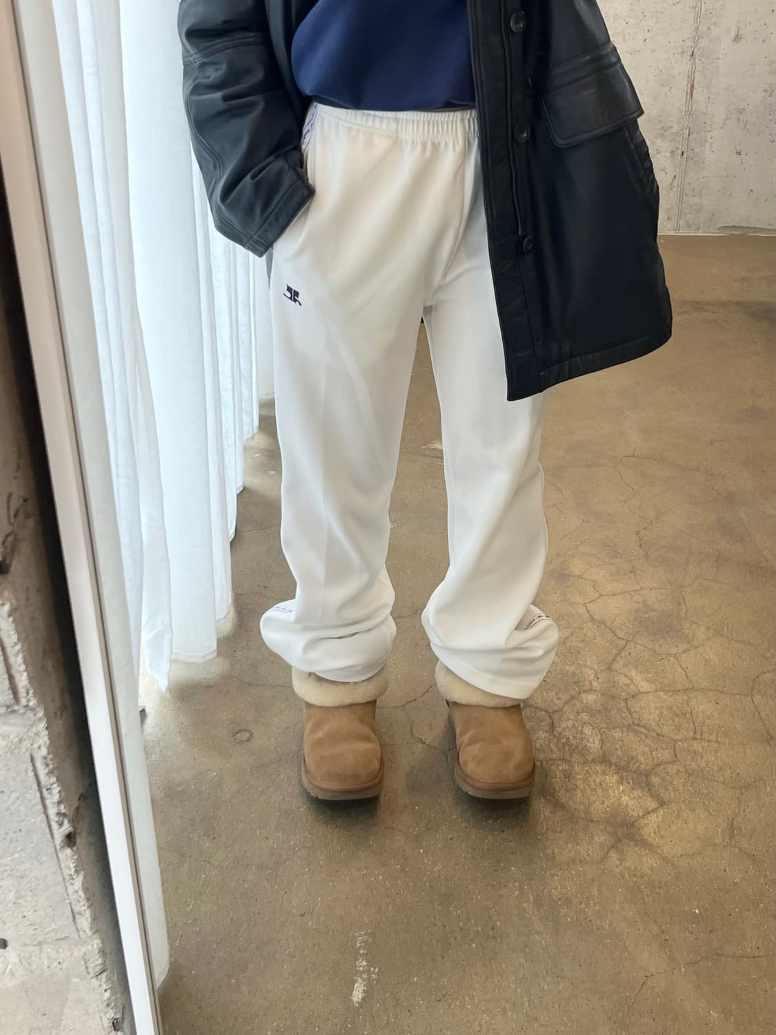 COURREGES 꾸레쥬 로고 팬츠 아이보리 M 상품이미지3