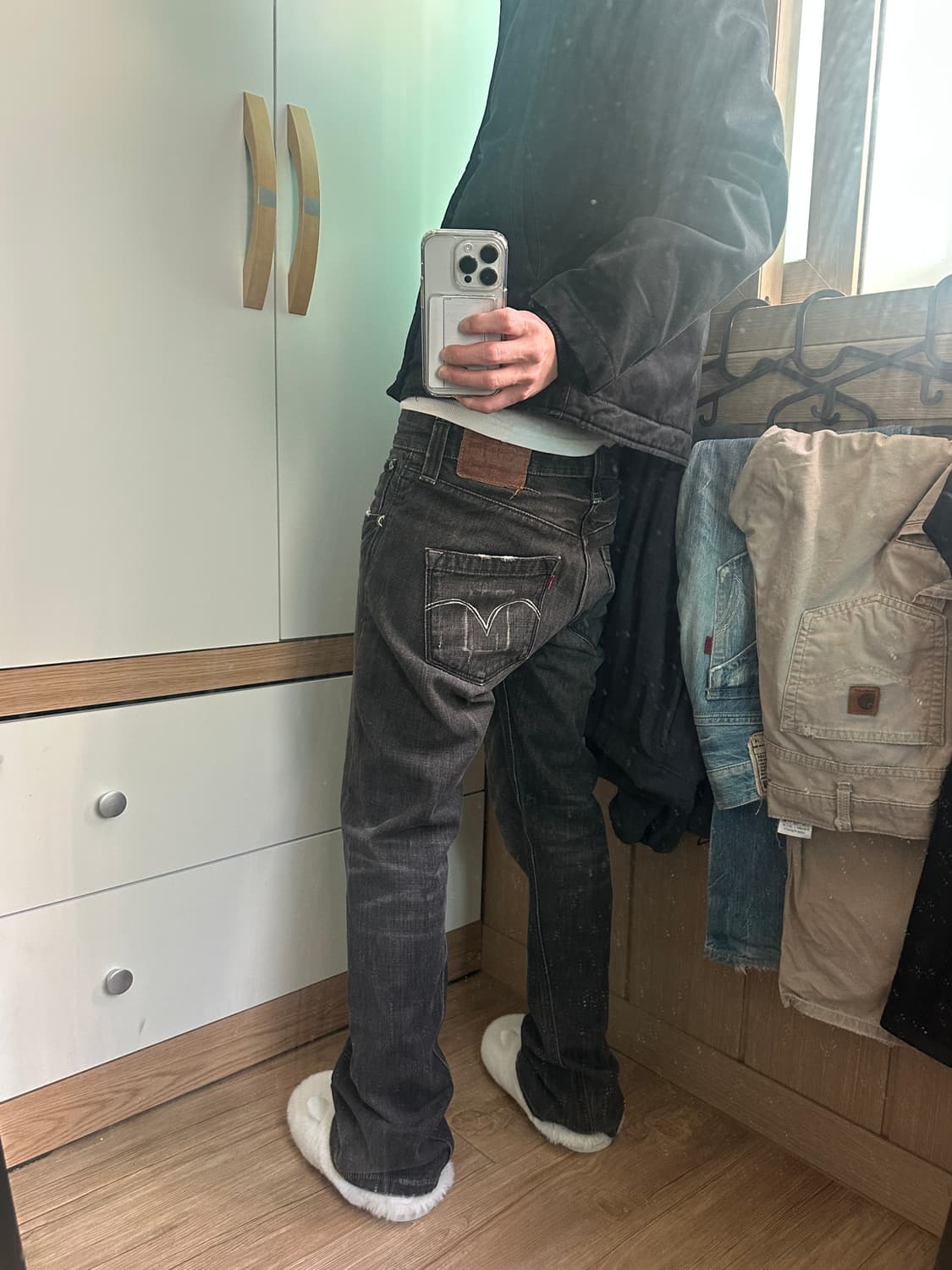 [31] 00s 리바이스 빈티지 흑청 데님 세미 부츠컷 상품이미지4