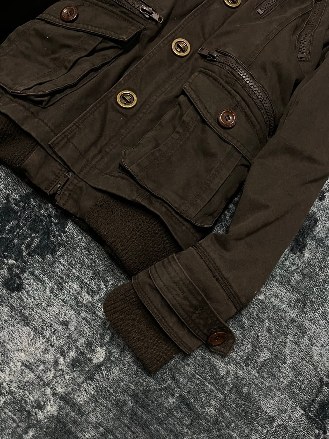 In the attic y2k military fur hood jacke 상품이미지5