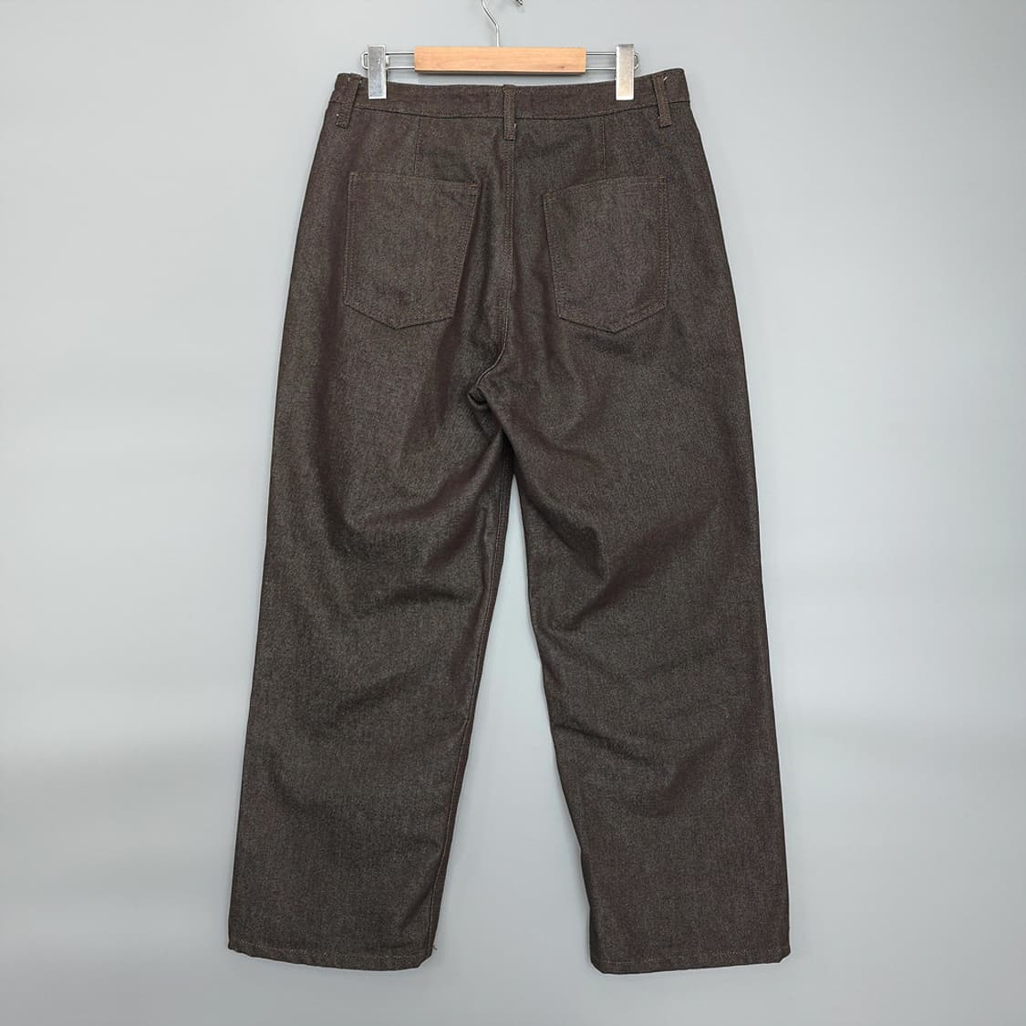 커스텀어클락 COCL 와이드 핀턱 데님 팬츠 브라운 32 상품이미지5