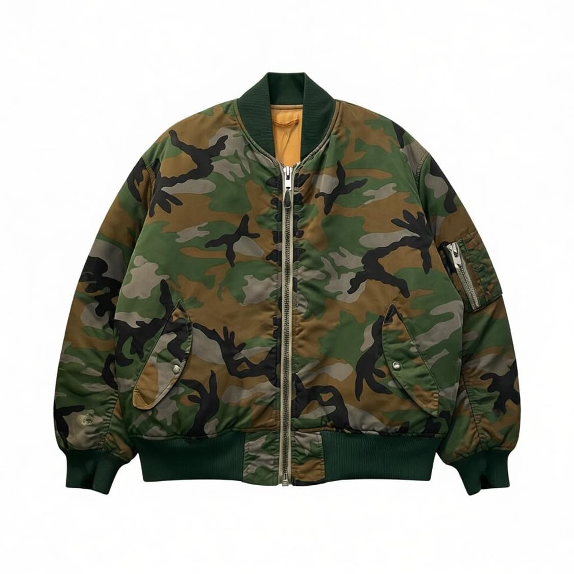 MA-1 항공점퍼 카모 패턴 소매 포켓 디테일 카키 상품이미지1