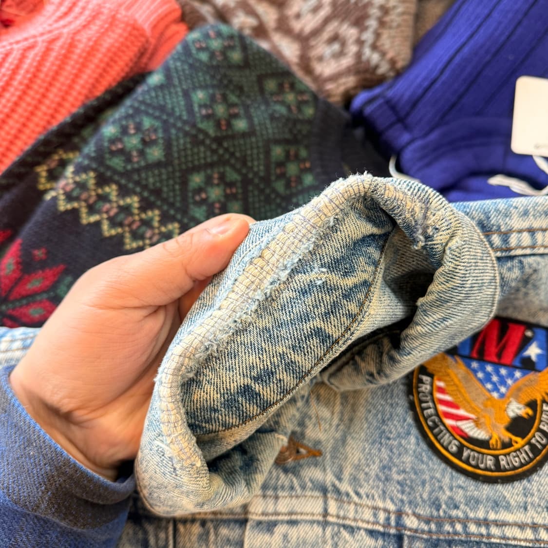 90년대 리바이스 USA 할리데이비슨 AMA 패치업 데님 자켓 청자켓 상품이미지7