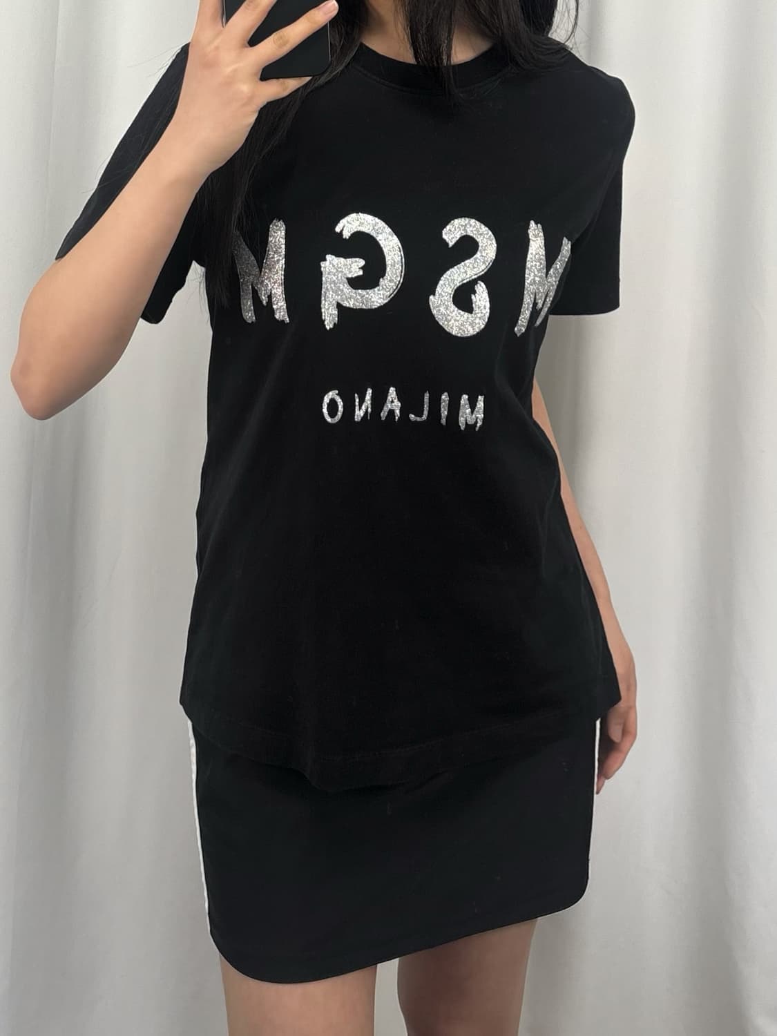 msgm 브러쉬드 블랙 반팔 상품이미지1