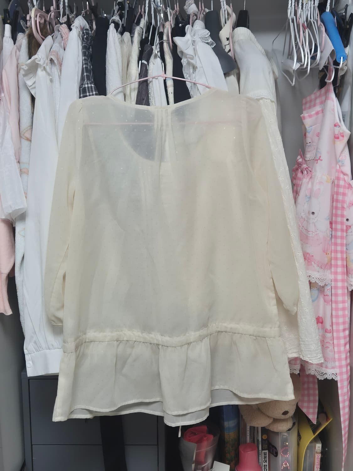 아이보리 블라우스 모리걸 블라우스 모리걸 페어리 하구미 일본 빈티지 상품이미지2