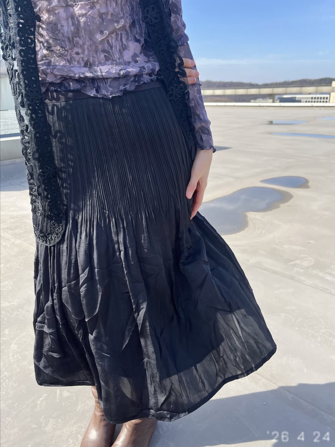  Pleated Midi Skirt 플리츠 미디 스커트 상품이미지1