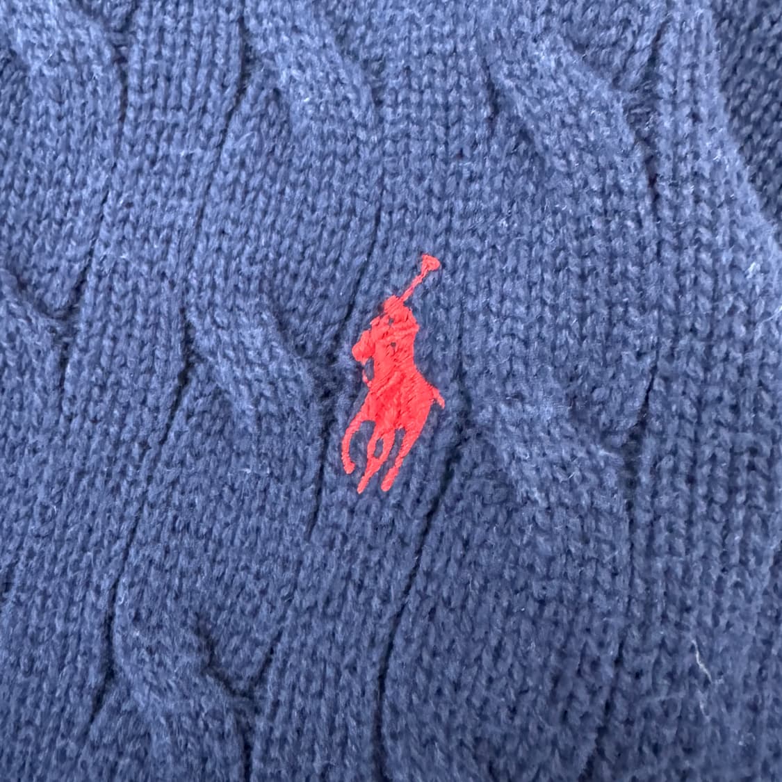 90 폴로 랄프로렌 케이블 네이비 라운드 니트  상품이미지3