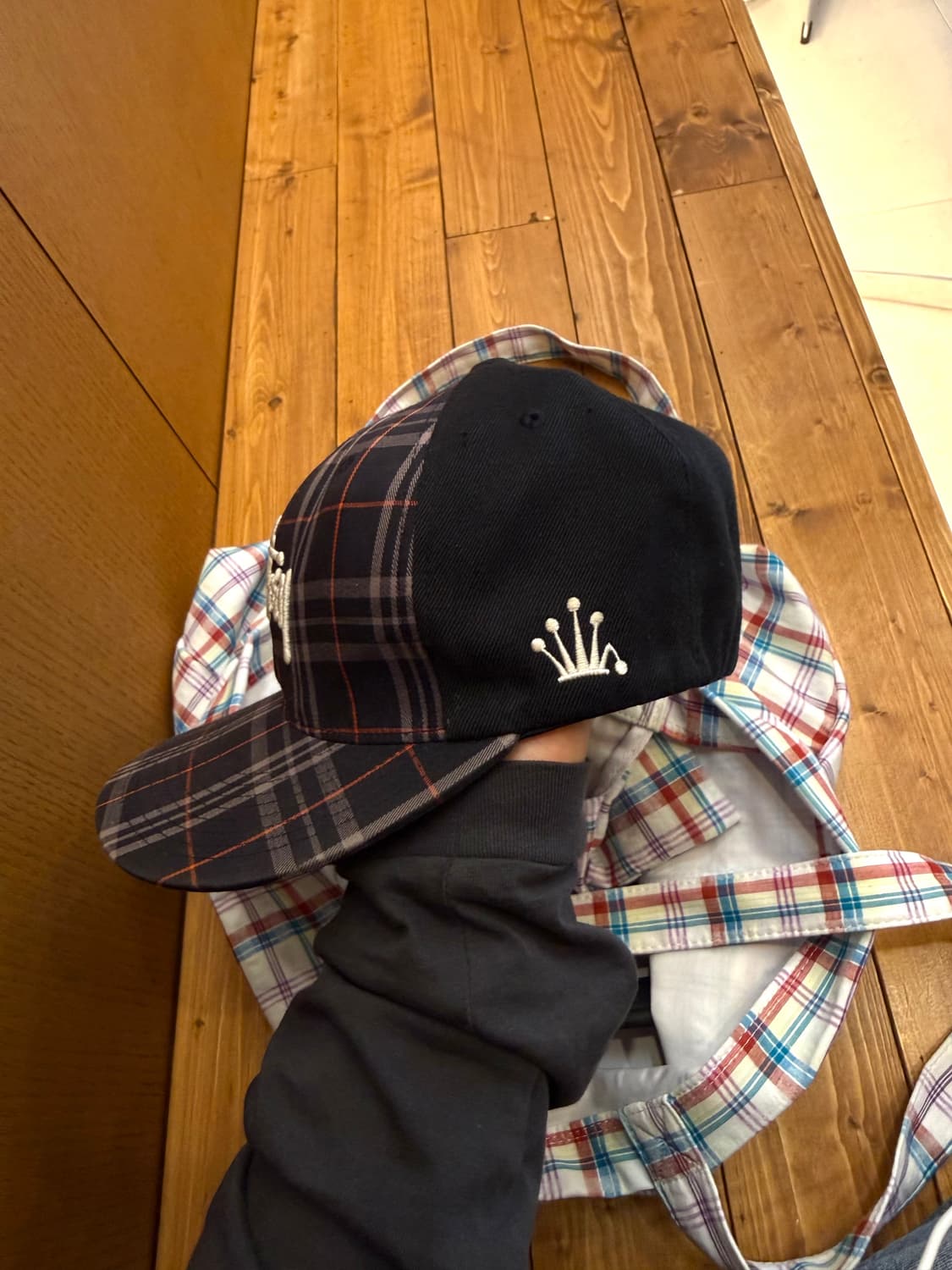 90s 스투시 체크 크라운 모자 상품이미지2