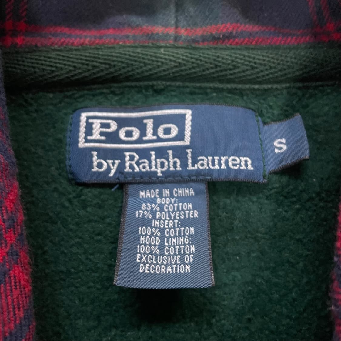 폴로 랄프로렌 빅 포니 체크 후드집업 그린 상품이미지5
