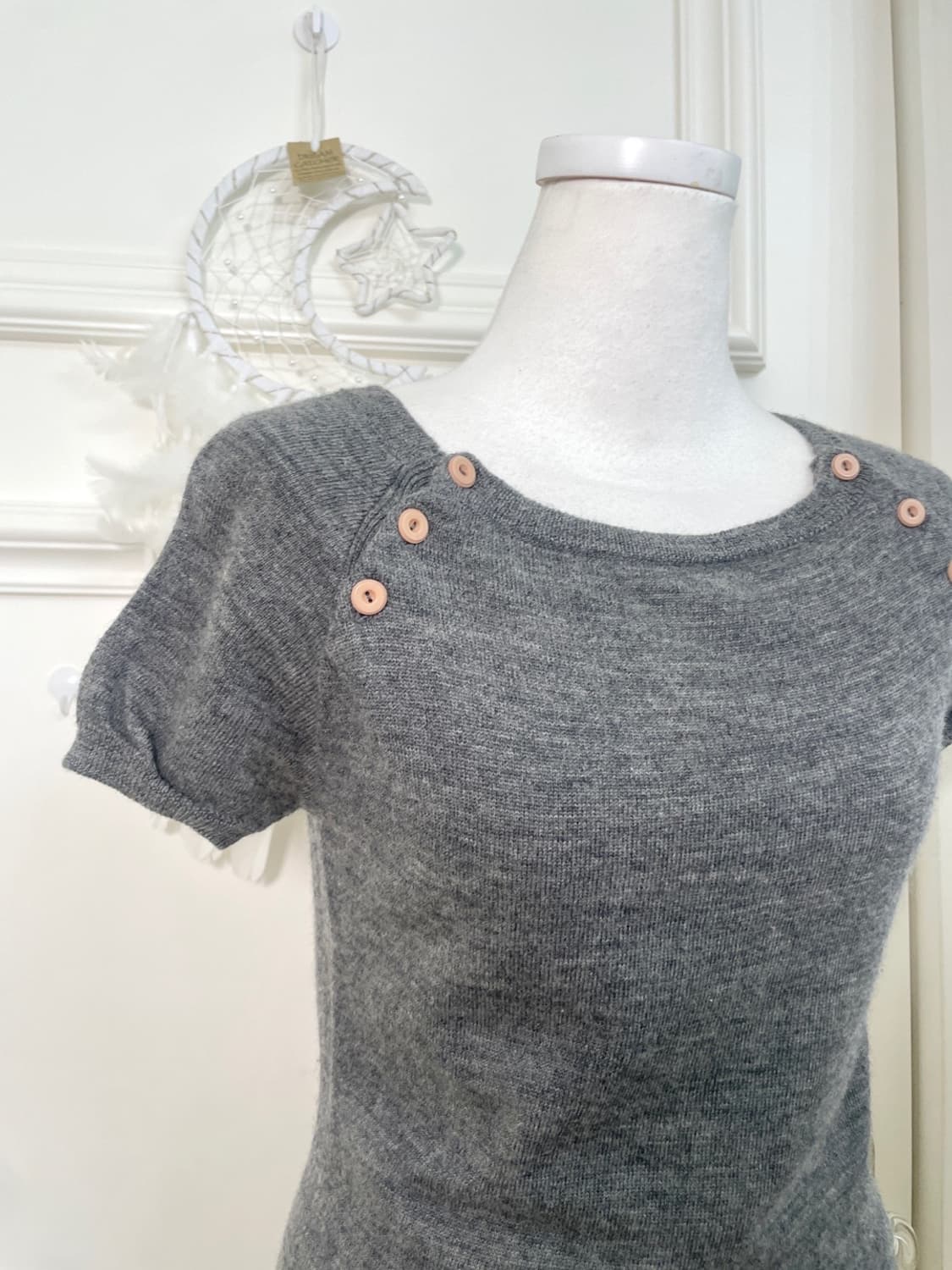 charcoal button point knit top 상품이미지6