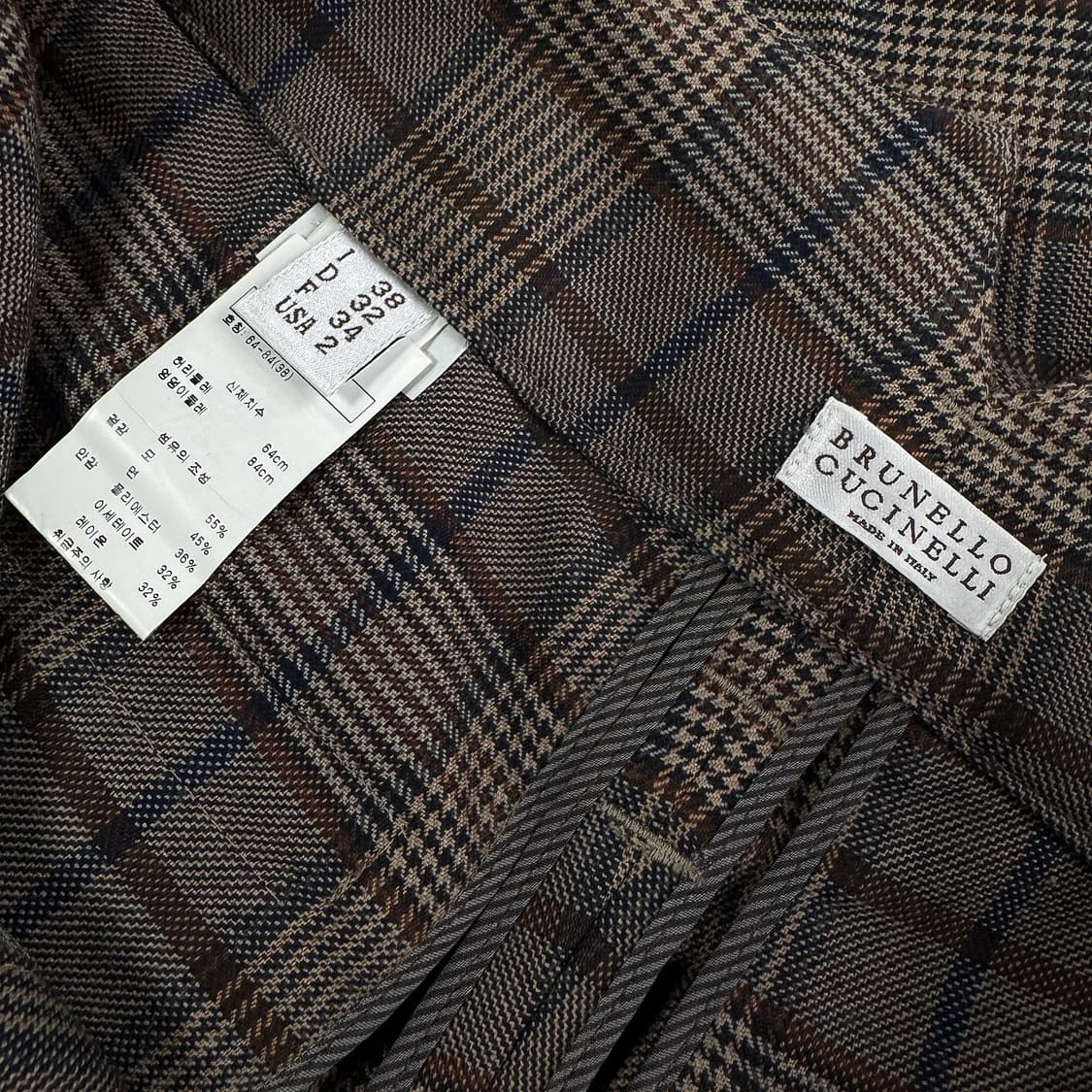브루넬로쿠치넬리 체크 울 팬츠 상품이미지4
