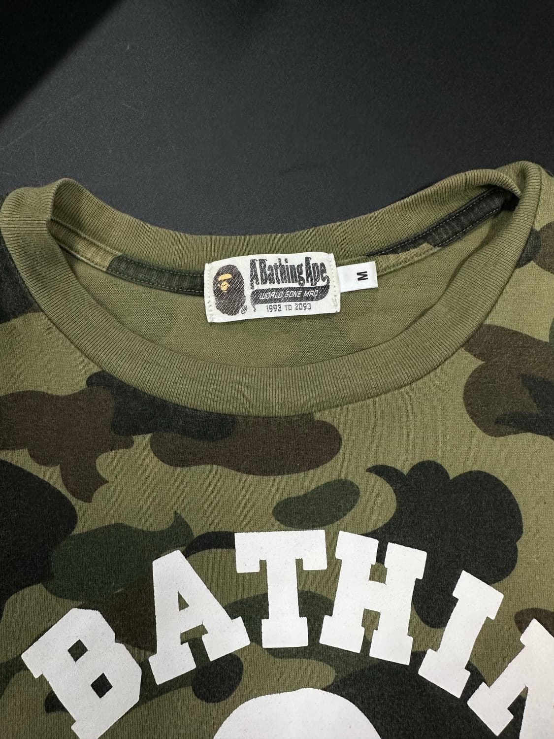 베이프 카모 컬리지 반팔 티셔츠 그린 상품이미지4