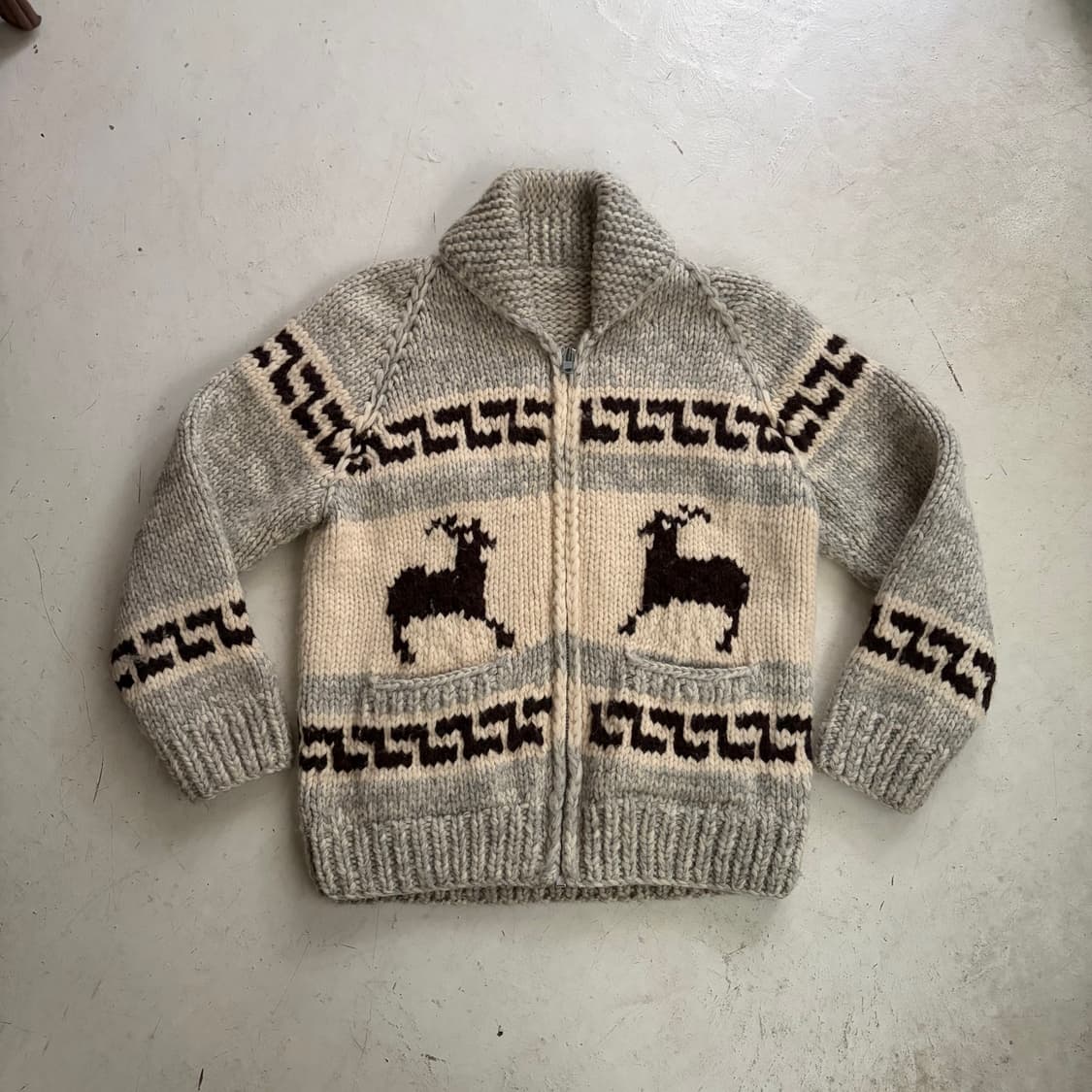 캐나다 빈티지 울 코위찬 집업 자켓 L 상품이미지1