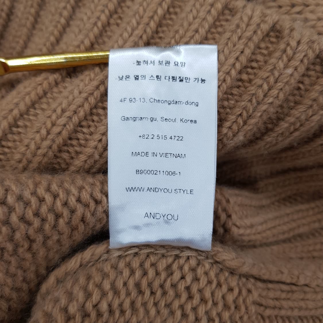 AND YOU 앤유 코펜하겐 배색 소매 하프 터틀넥 니트 1사이즈 상품이미지7