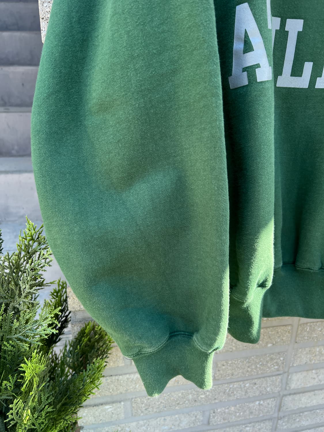 [M]90's 러셀 Made in USA 빈티지 그린 스펠아웃 스웻셔츠 상품이미지4