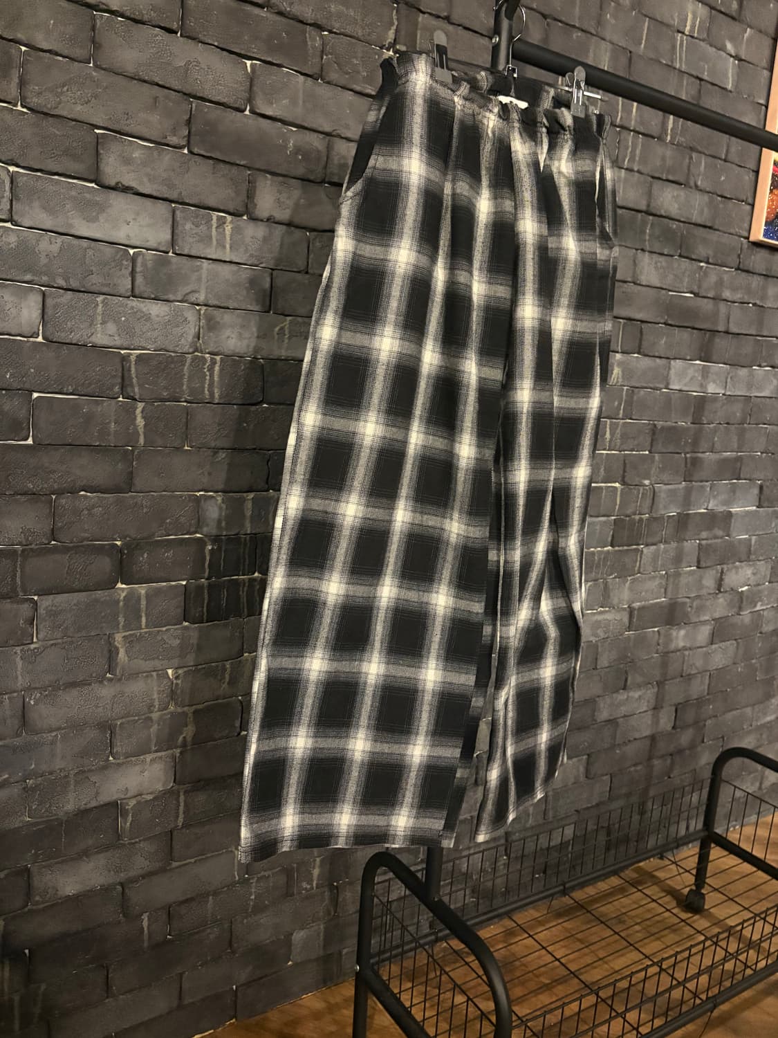 [중고/free] 남자 체크 고무줄밴드 체크바지 상품이미지3