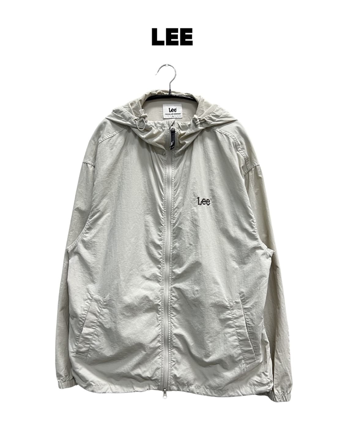 (L) LEE 자수로고 나일론 바람막이 라이트그레이 상품이미지1