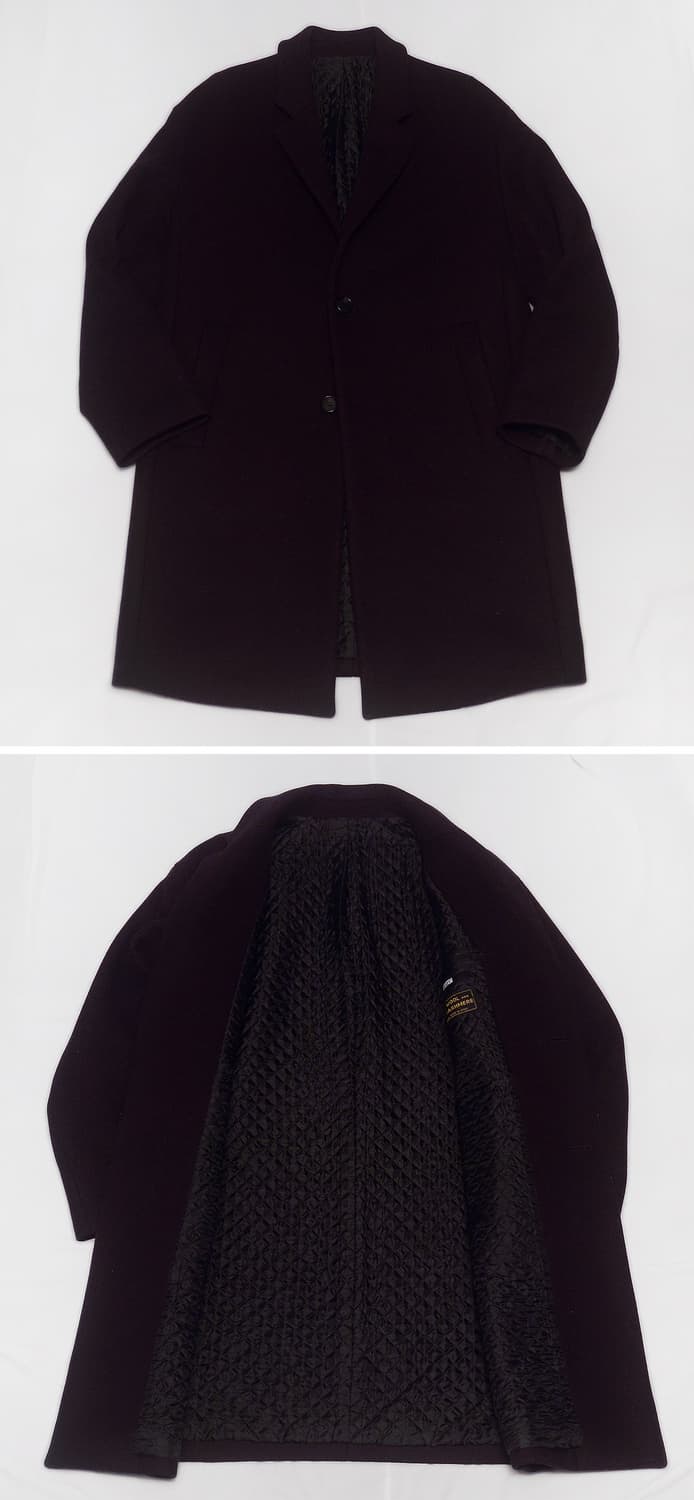 시스템 옴므 딥퍼플 멜튼울 캐시미어 클래식 체스터 코트 (100) 상품이미지2