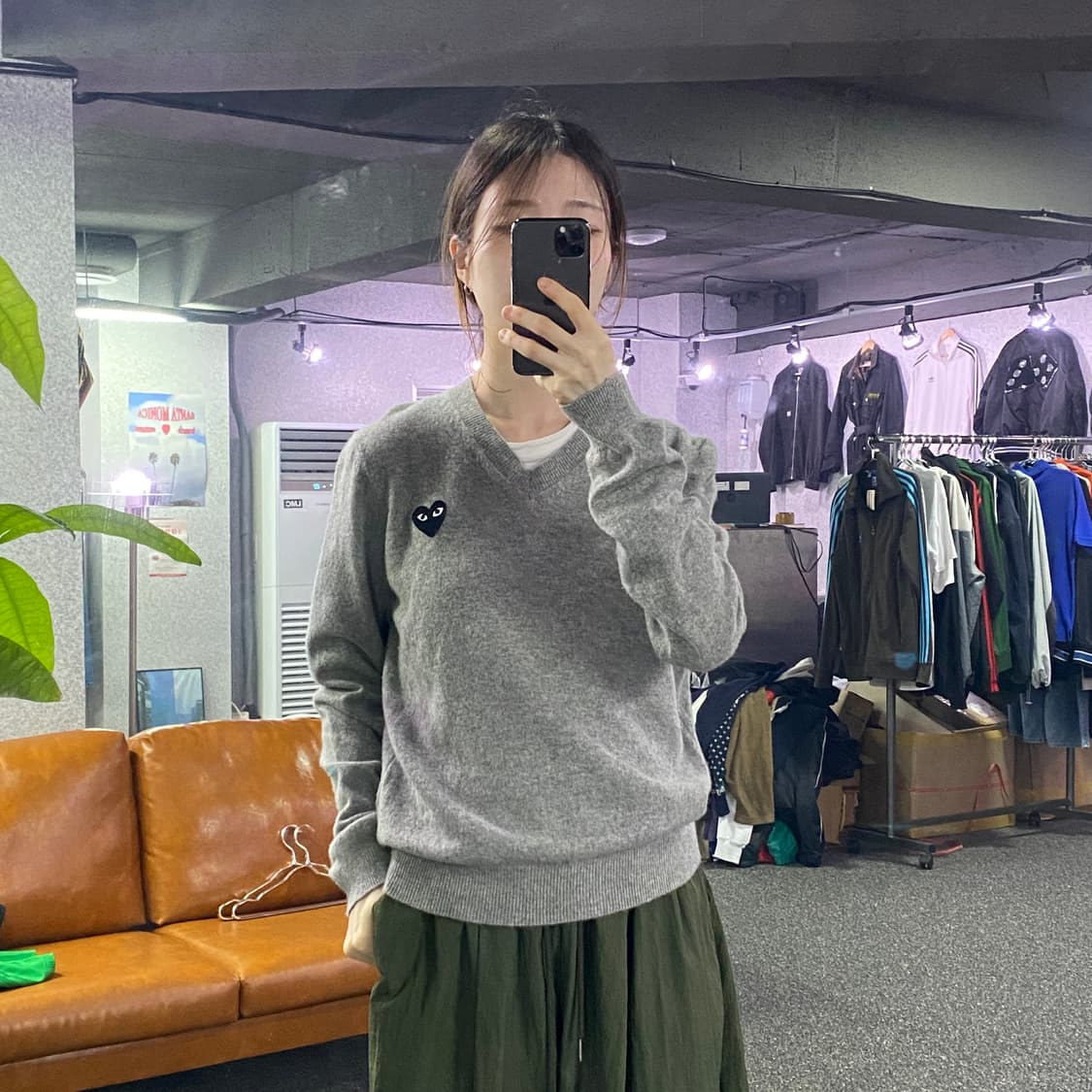 꼼데가르송 브이넥 그레이 니트 B1995 상품이미지1