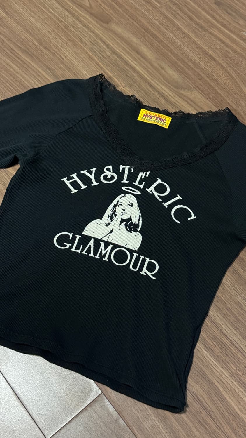 히스테릭 글래머 엔젤 숏 티셔츠 블랙 상품이미지2