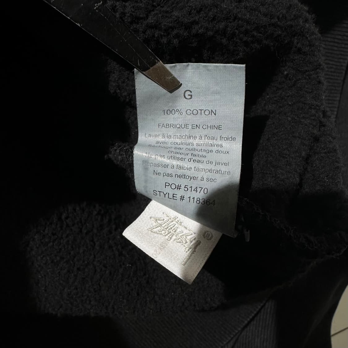 스투시 스탁로고 후드 블랙 상품이미지7