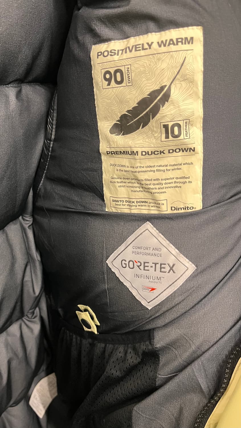 디미토 밀레 고어텍스 인피니움 덕다운 패딩 M 상품이미지6