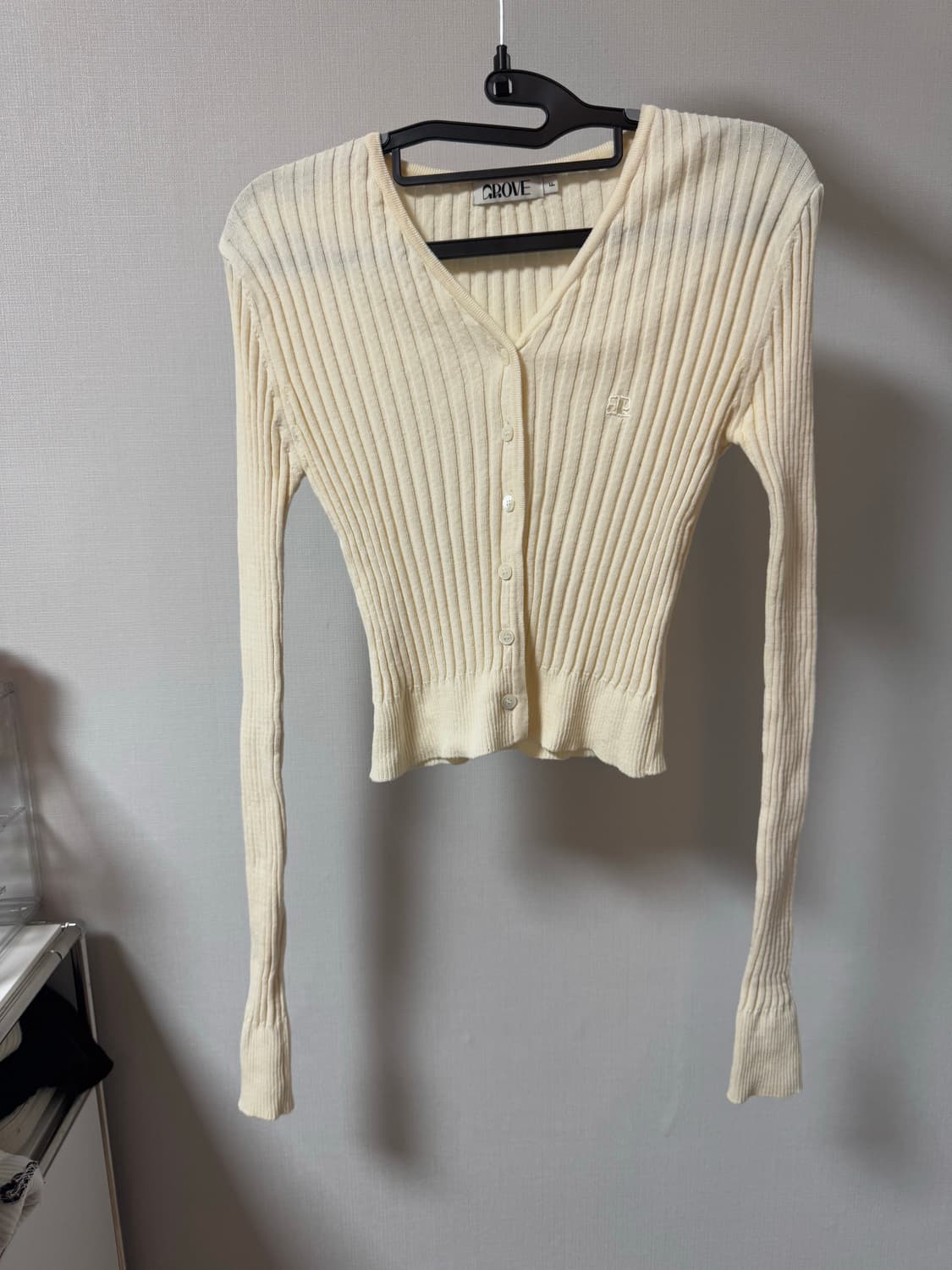 그로브 골지 아이보리 크롭 니트 가디건 (프리사이즈) 상품이미지1