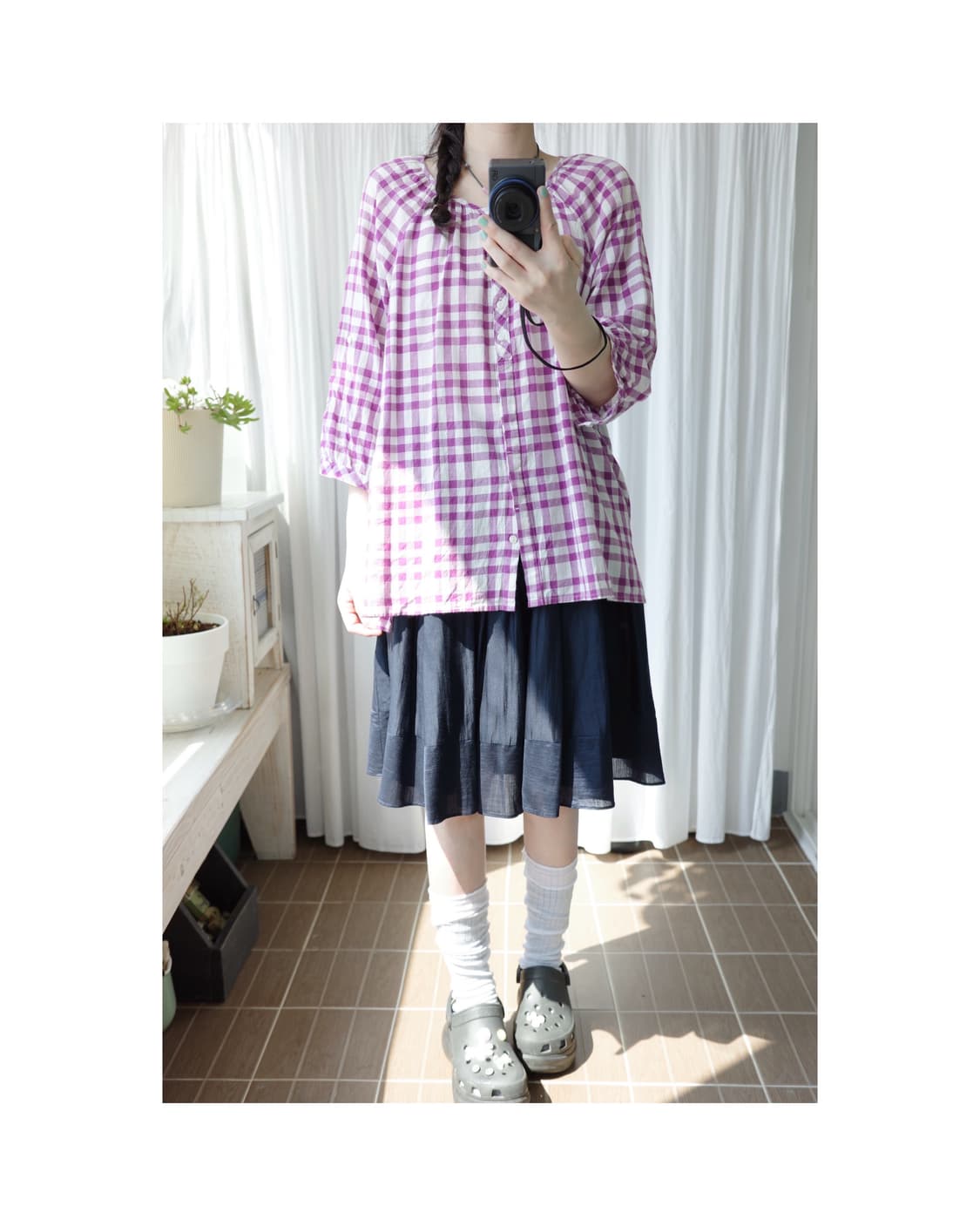 Navy natural purple check 상품이미지4