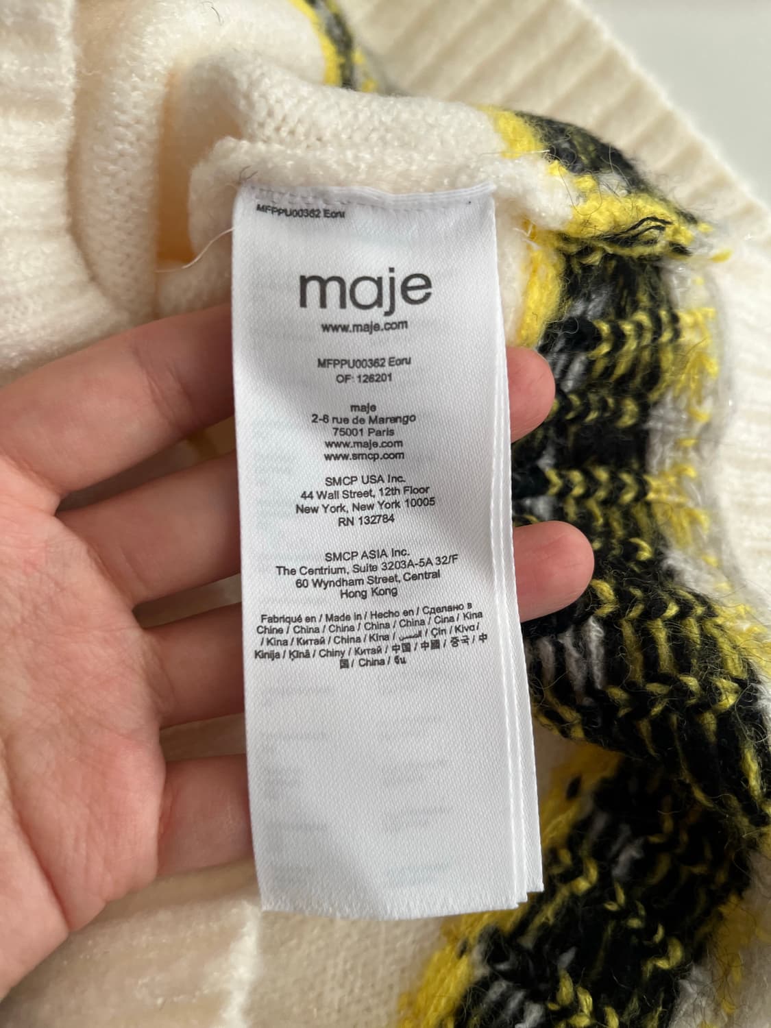 3) 마쥬 메탈릭 자카드 니트 스웨터 아이보리 상품이미지5