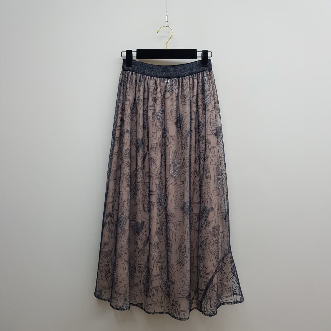 오즈세컨 O2nd 2021 레이스 레이어드 플레어 스커트 61-90사이즈 상품이미지5