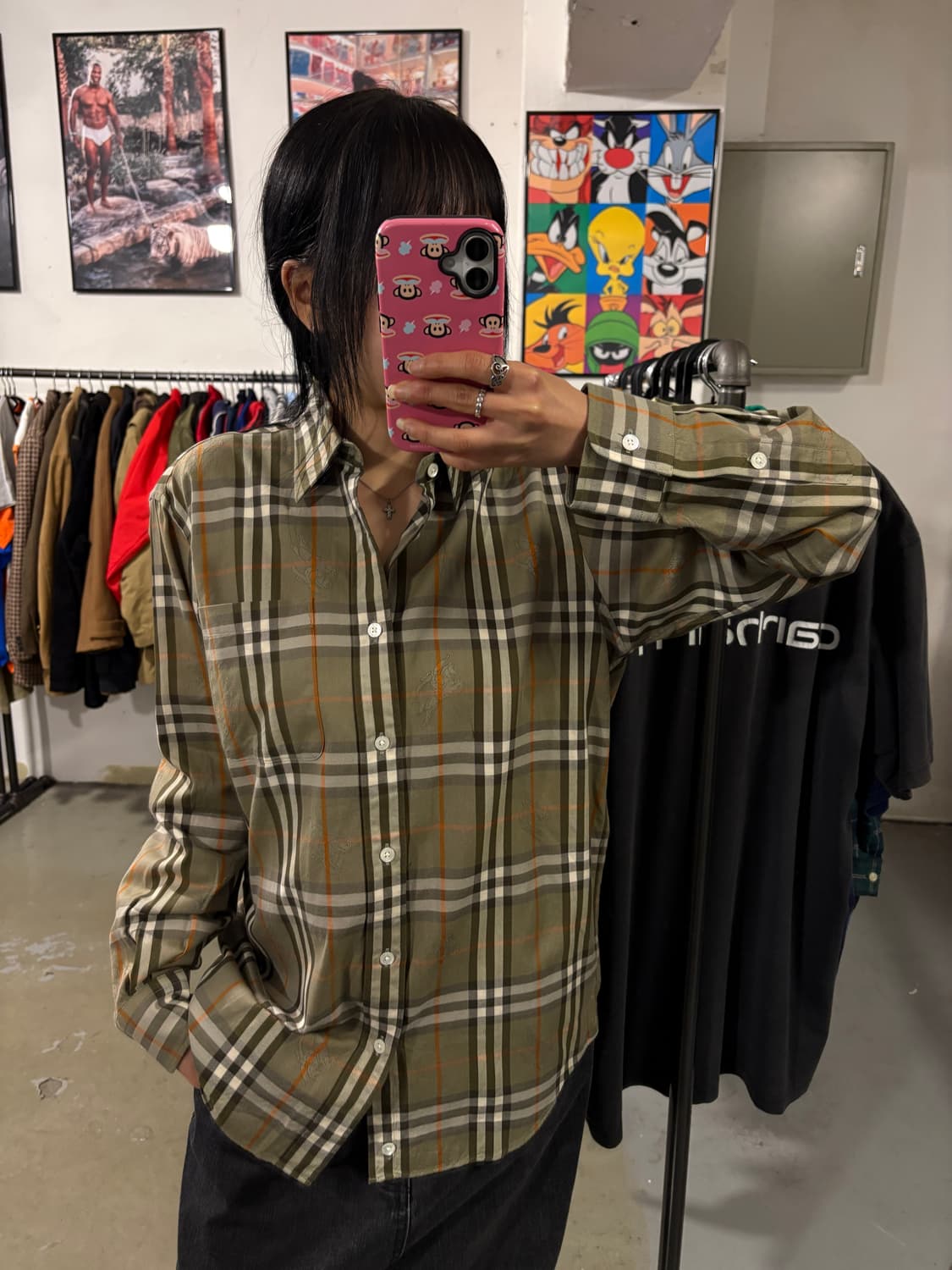 버버리 기마로고 체크셔츠 상품이미지1