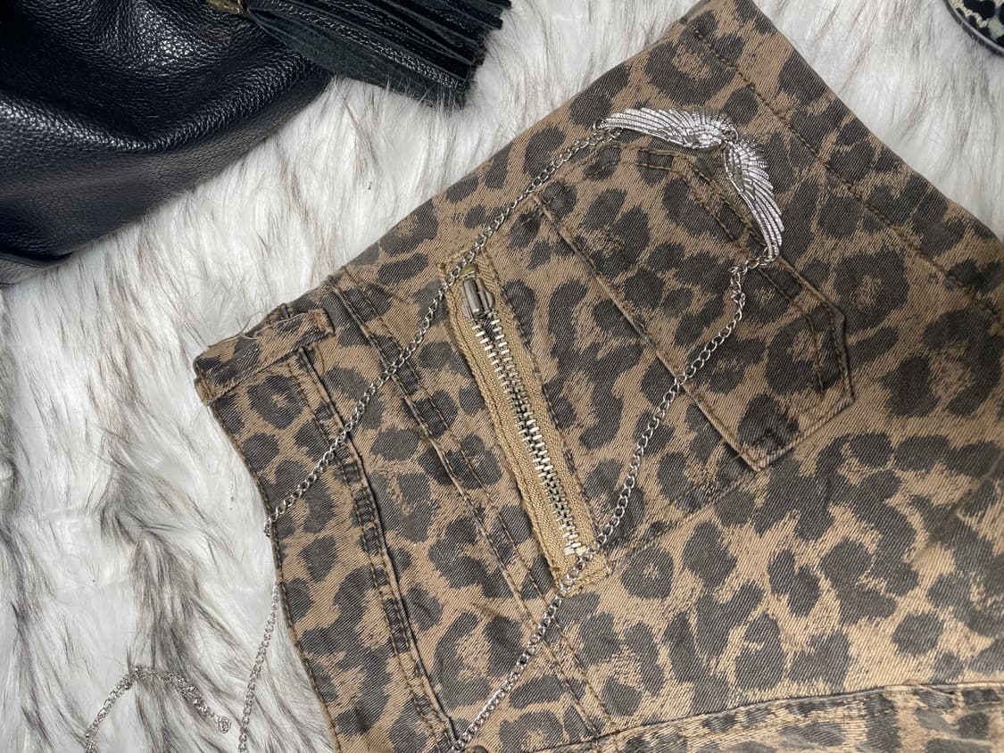 갸루 호피 스커트 팬츠 상품이미지4