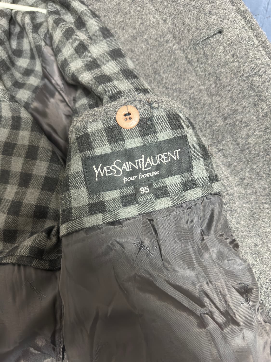 입생로랑(YSL) 빈티지 울 하프 코트 자켓 그레이 상품이미지3