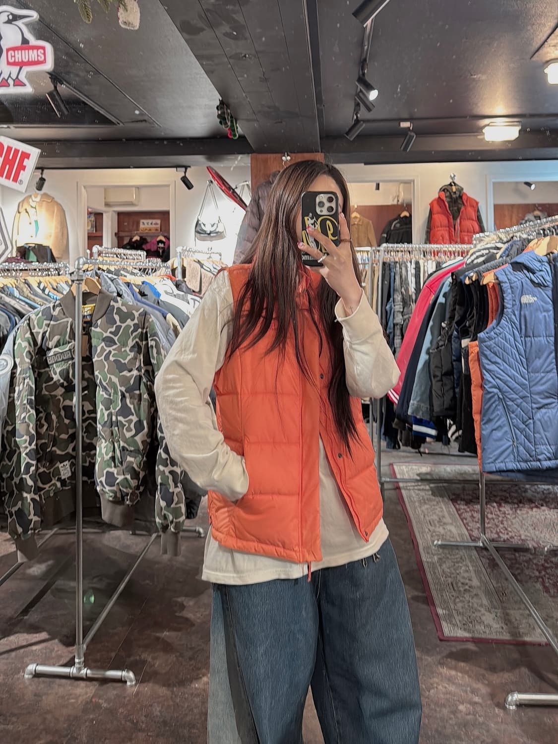 살로몬 오렌지 하이넥 스퀘어 패딩 조끼 베스트 95 상품이미지8