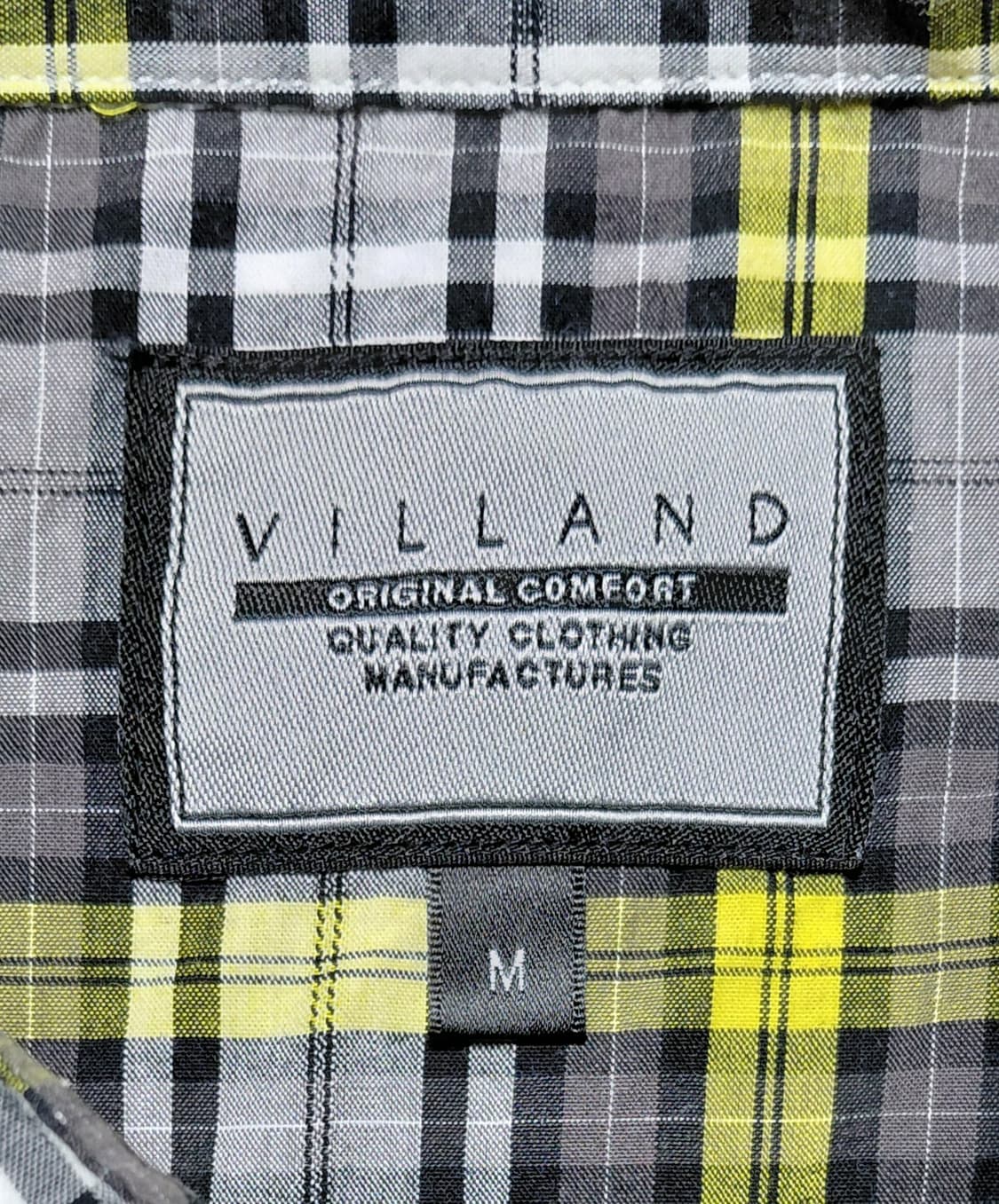 [M] VILLAND 빌랜드 옐로우 포인트 웨스턴 체크 반팔 셔츠 상품이미지5