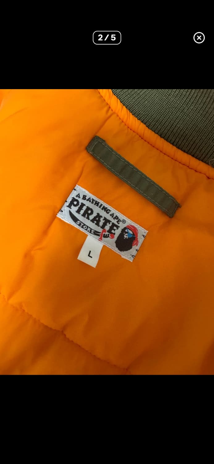 베이싱 에이프 카키색 항공점퍼 L 상품이미지2