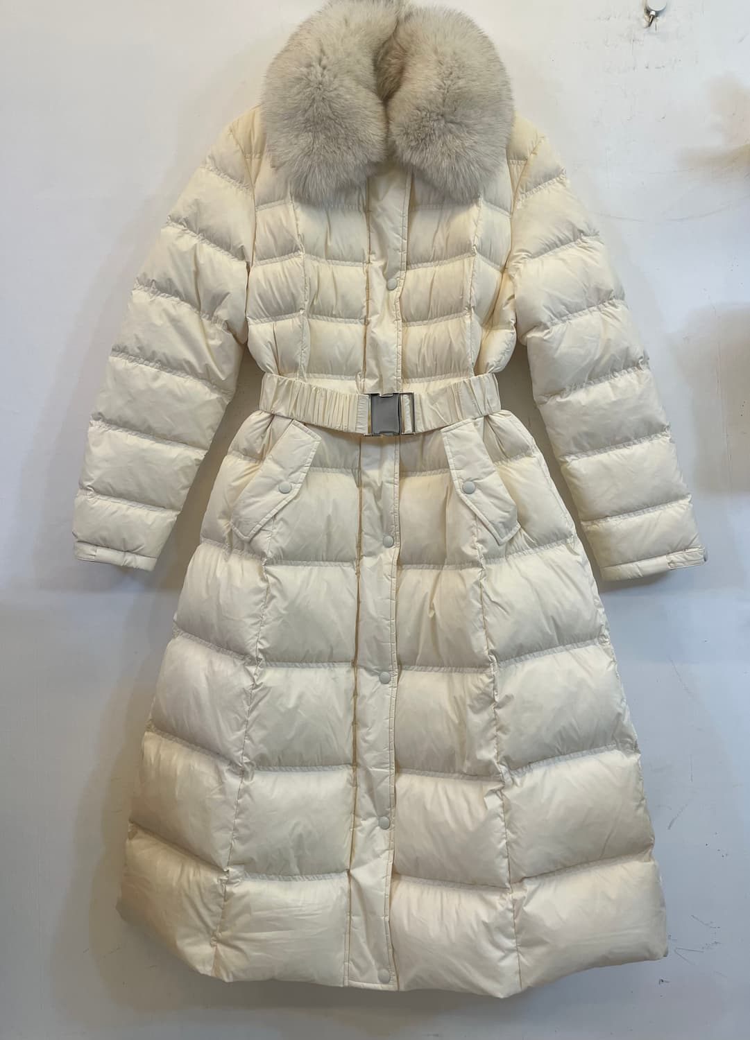 난닝구 사가폭스퍼 벨트 오리털롱패딩 덕다운롱패딩 여성롱패딩 상품이미지1